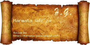 Harmata Géza névjegykártya